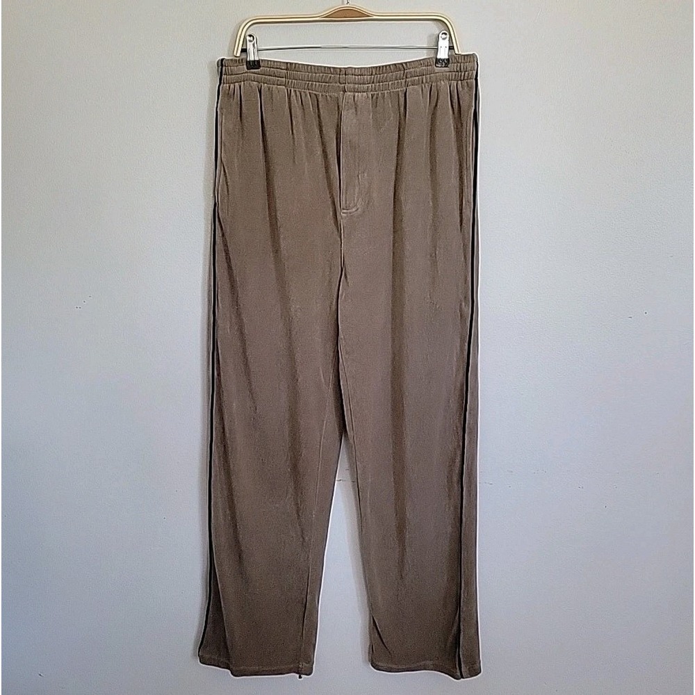 Victory Sportswear Terry Track Pants North 40 Beige Straight Leg Elastic Waist‎